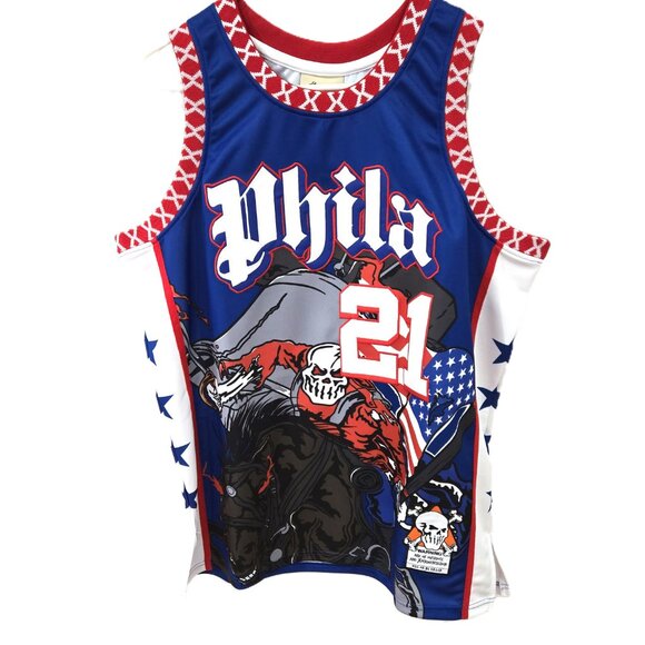 BrandX Sz XL Philly Distressed Varsity Limited Edition Jacket & Jersey Set - Picture 14 of 16